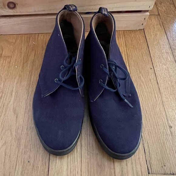 Dr. Martens Size 9 Blue Daytona Twill Canvas Lace-Up Chukka Ankle Desert Boots - Picture 2 of 16